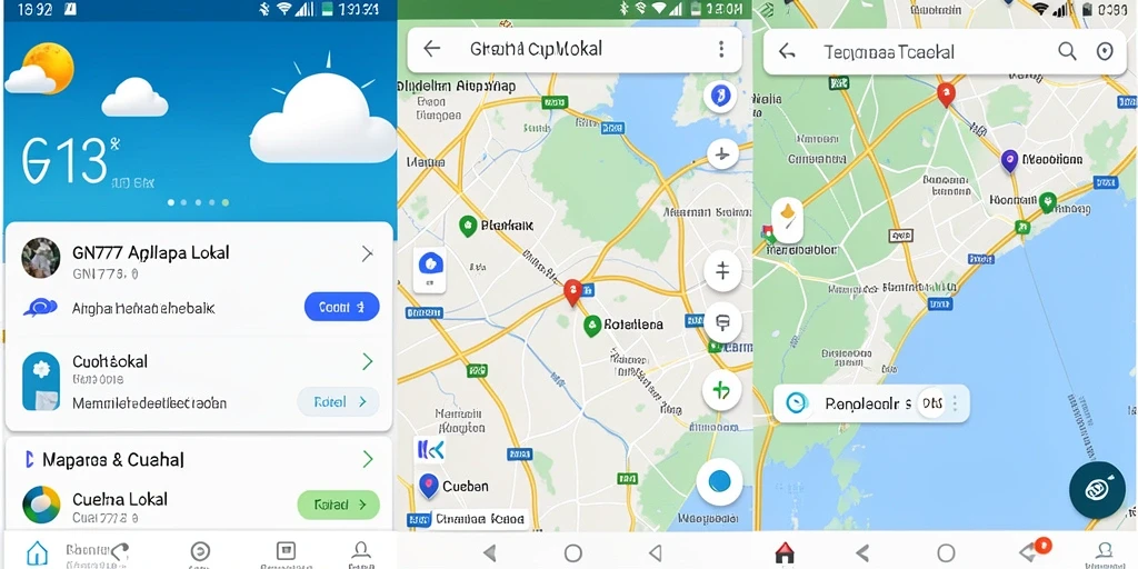 Tampilan antarmuka GN777 menampilkan data cuaca lokal secara jelas.