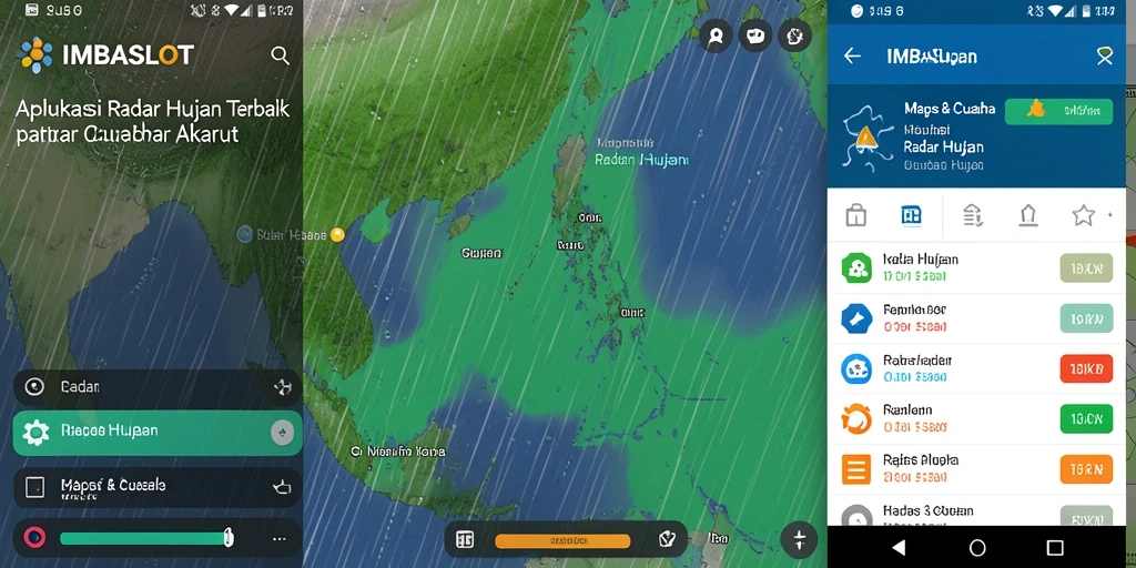 Antarmuka aplikasi IMBASLOT yang menampilkan radar hujan secara real-time.