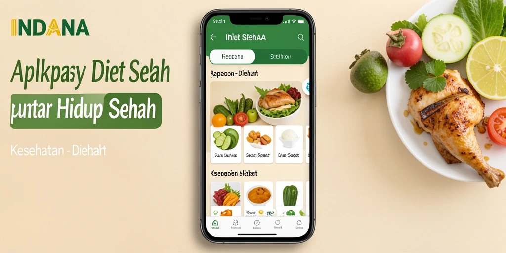 Antarmuka aplikasi INDAAA yang intuitif dan menarik untuk Diet Sehat.