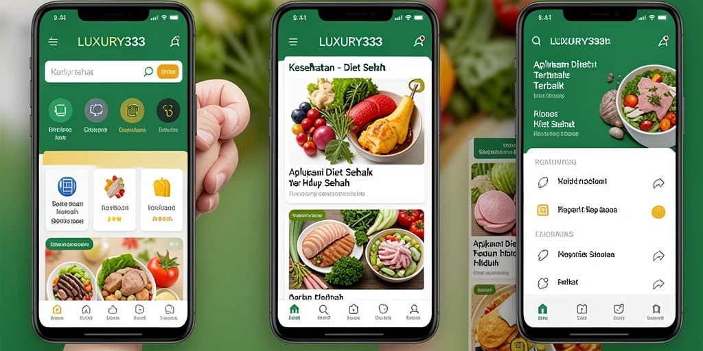 Tampilan antarmuka LUXURY333 yang intuitif dan ramah pengguna untuk Diet Sehat.