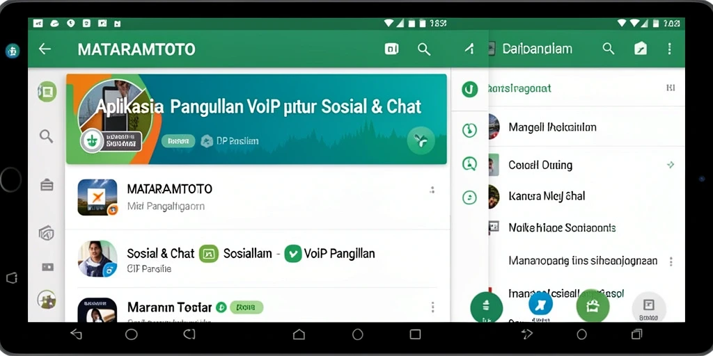 Tampilan antarmuka aplikasi MATARAMTOTO untuk VoIP Panggilan.