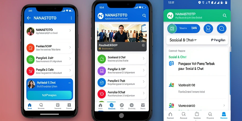 Antarmuka NANASTOTO dengan fitur VoIP Panggilan yang intuitif.