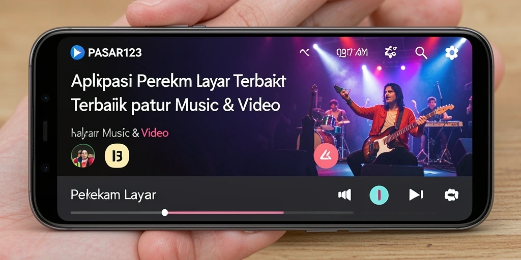Screenshot antarmuka PASAR123 dengan fitur perekaman layar yang praktis.