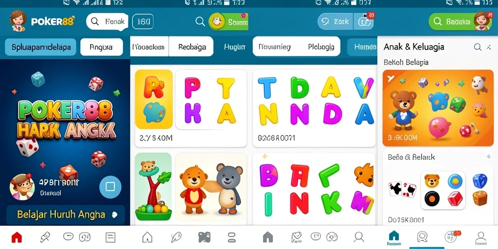 Antarmuka POKER88 yang menarik untuk belajar huruf dan angka.