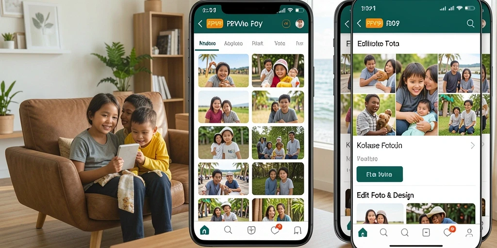 Antarmuka PPV99 menampilkan kemudahan dalam membuat kolase foto.