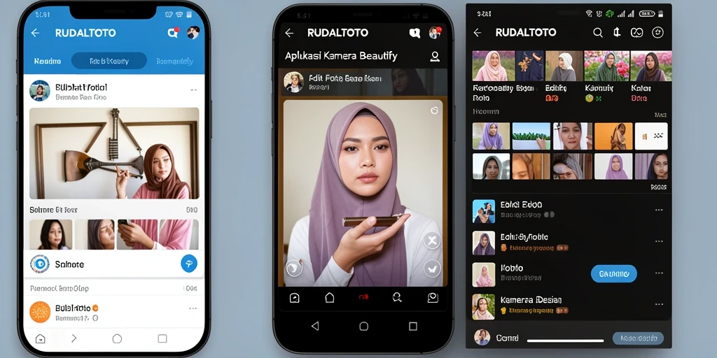 Antarmuka RUDALTOTO yang intuitif dan beragam fungsi Kamera Beautify.