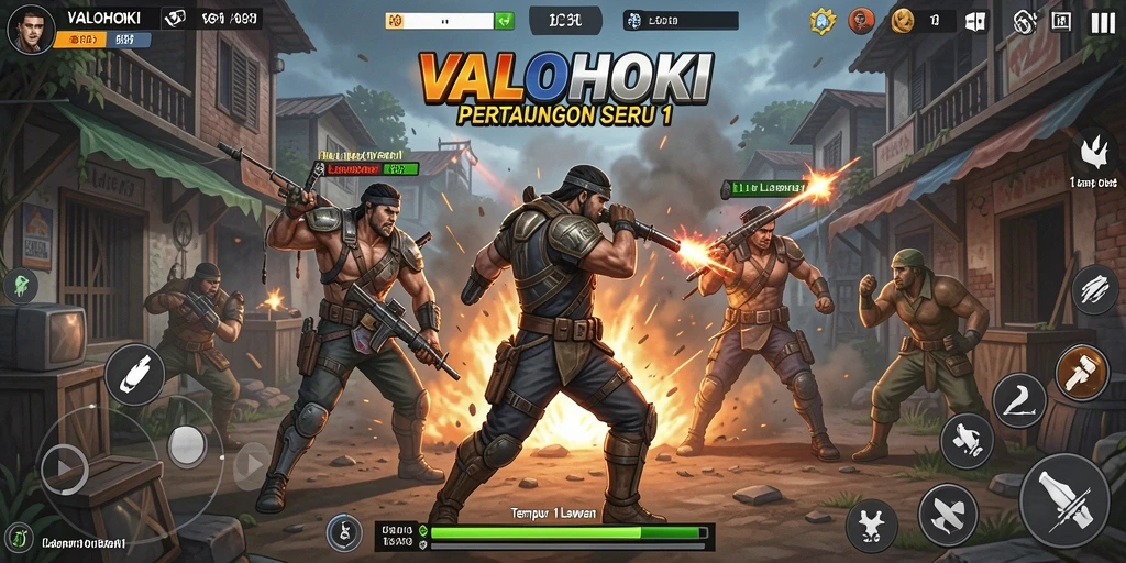 Tampilan antarmuka VALOHOKI dalam pertarungan 1 Lawan 1 yang menegangkan.