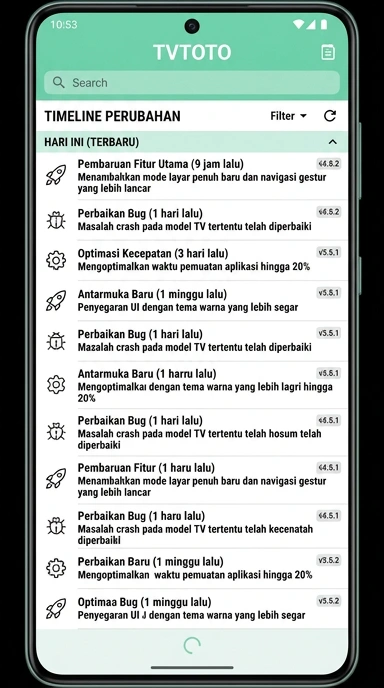 Riwayat Versi tvtoto untuk Pengguna Android Indonesia